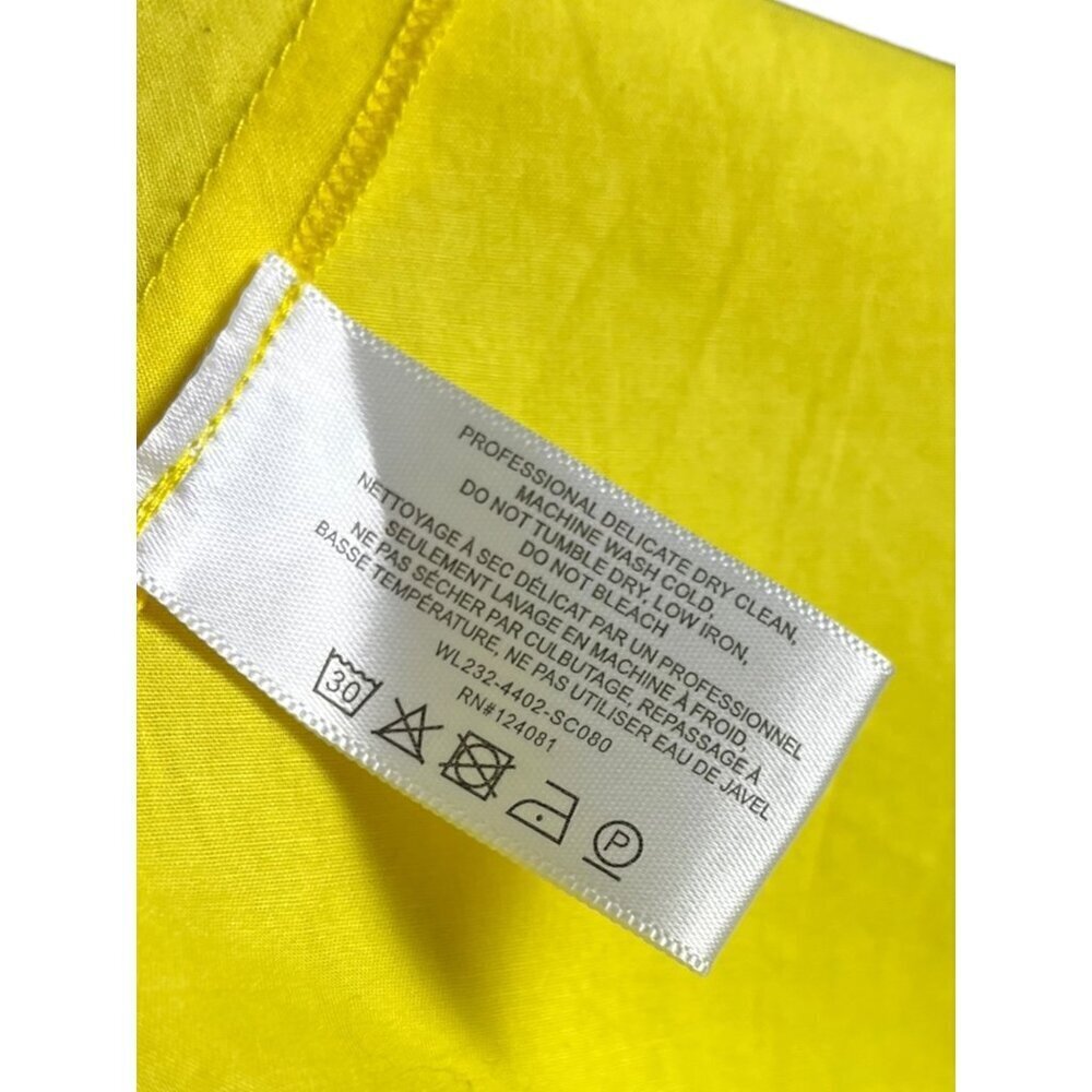 Proenza Schouler White‎ Label Women's 8 Poplin V-Neck Top Bright Yellow Peplum - Picture 15 of 15
